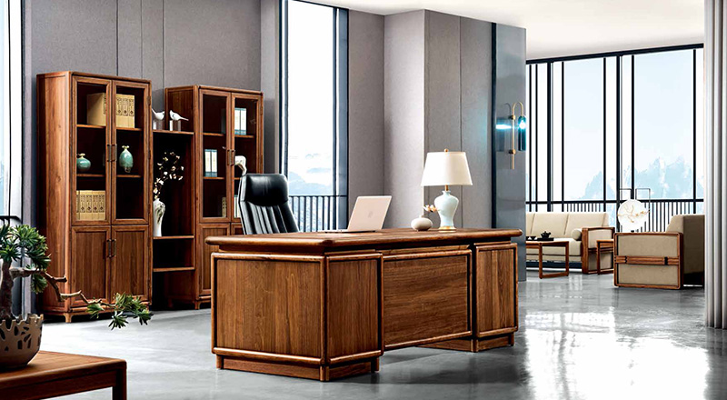 設計精巧全實木老板總裁辦公室班臺- 旭日東升系列