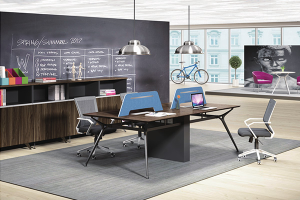 四人原木色簡約職員膠版辦公桌FL-D1124 H 四人原木色簡約職員膠版辦公桌FL-D1124 H